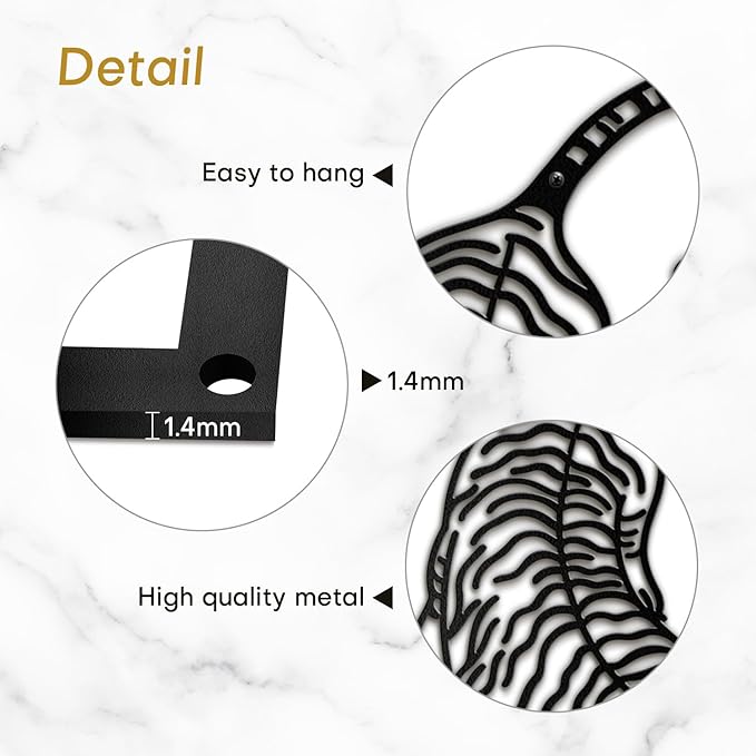 SIGNLEADER Metal Wall Art Decor Tiger Minimalist Modern Abstract Wall Sculpture Hangings Home Decoration for Living Room, Bedroom, Bathroom, Kitchen, Outdoor - 18" Black