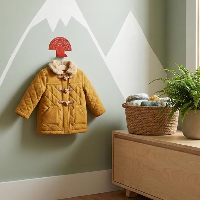 Rainbow Red Wall Hooks – Heavy-Duty Metal Hooks for Hanging | Stylish & DecoraƟve Coat Hook for Backpacks, Towels & Bags | Durable, Minimalist Wall Organizer for Kids' Room & Playroom