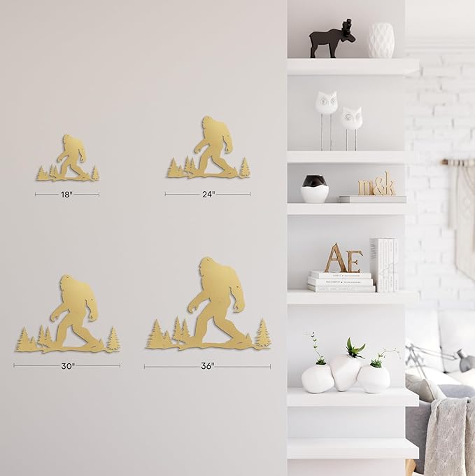 SIGNLEADER Metal Wall Art Decor Orangutan Walking Minimalist Modern Abstract Wall Sculpture Hangings Home Decoration for Living Room, Bedroom, Bathroom, Kitchen, Outdoor - 18" Gold