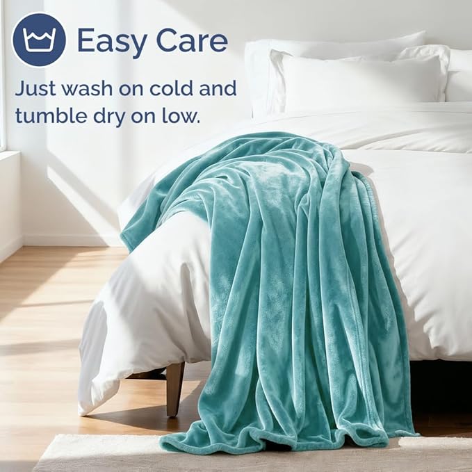 Ultra Soft Fleece Blanket Twin Size - Flannel Fleece Luxury Twin Blanket - Lightweight for Couch Bed Chair - Thick, Warm & Breathable - All Season Cozy Fuzzy, Anti-Static Microplush Bedding, Turqoise
