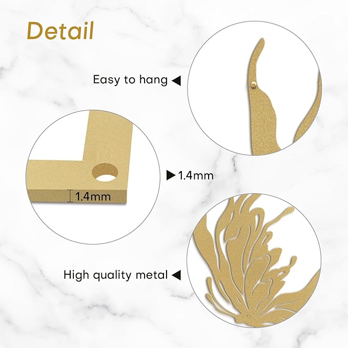 SIGNLEADER Metal Wall Art Decor All Gold Flying Bird Minimalist Modern Abstract Wall Sculpture Hangings Home Decoration for Living Room, Bedroom, Bathroom, Kitchen, Outdoor - 18" Gold