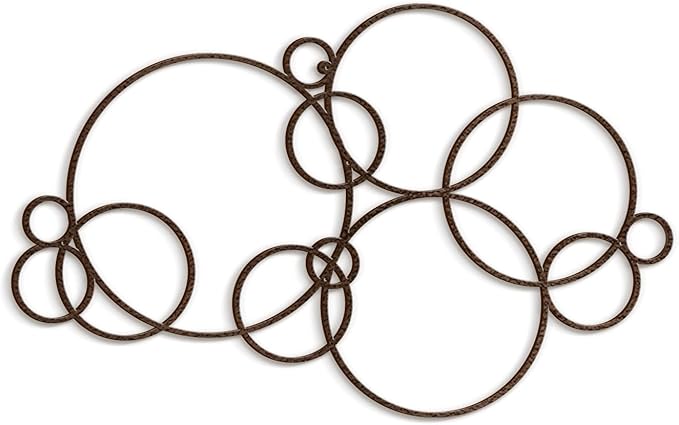SIGNLEADER Metal Wall Decor Circles Bubbles Minimalist Modern Luxury Wall Sculpture Hangings 3D Statue Home Decoration for Living Room, Bedroom, Bathroom, Kitchen, Fireplace, Office - 24" Bronze