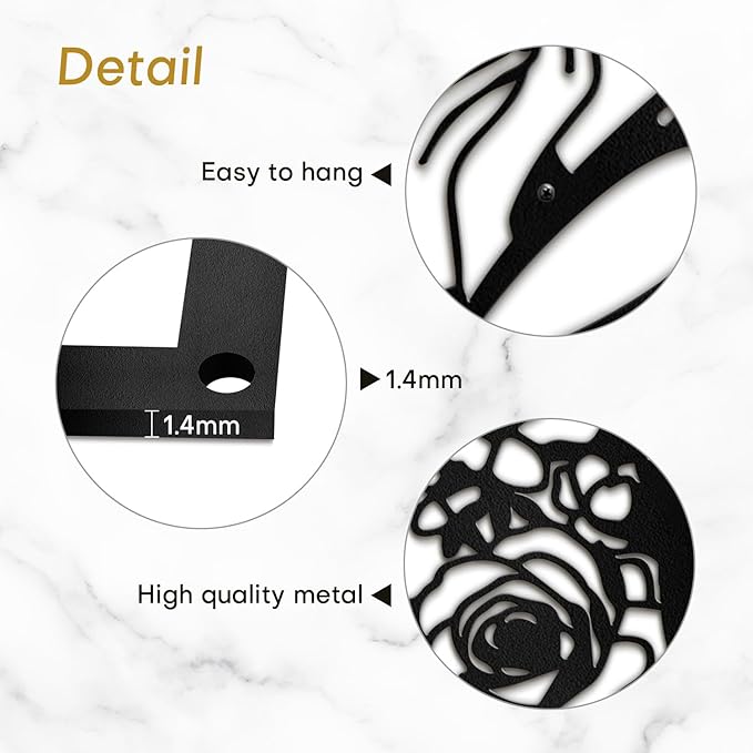 SIGNLEADER Metal Wall Art Decor Woman with butterfly Wings Minimalist Modern Abstract Wall Sculpture Hangings Home Decoration for Living Room, Bedroom, Bathroom, Kitchen, Outdoor - 18" Black