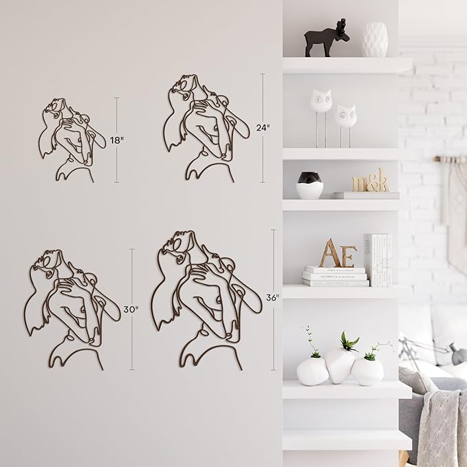 SIGNLEADER Metal Wall Art Decor Woman's Body Shape Modern Abstract Wall Sculpture Hangings Home Decoration for Living Room, Bedroom, Bathroom, Kitchen, Outdoor - 18" Bronze