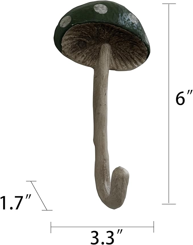 Bohemian Mushroom Wall Hook - Unique Cute Cool Fun Wall Hook Furniture Room Decor for Coat and Towel - Nursery, Kitchen, Bedroom, Bathroom，Coat Hooks (Ellipse)