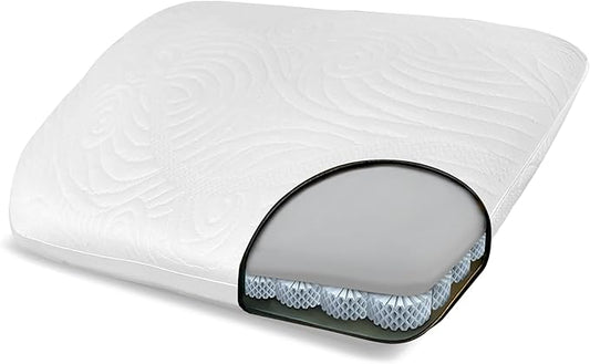 Dormeo True Evolution Bed Pillow - Low Profile Flat Cooling Pillow with Breathable Technology, for Stomach and Back Sleepers