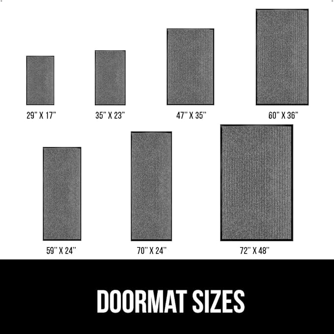 GORILLA GRIP Waterproof Traffic Guard Door Mat, 72x48, Heavy Duty Entryway Mats, Strong Backing Commercial Utility Rugs for Office Hallway, Garage Floor and Home, Low Profile Carpet, Light Gray