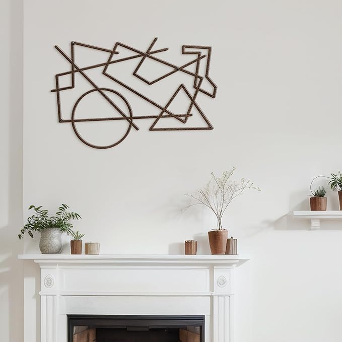 SIGNLEADER Metal Wall Decor Geometric Picasso Minimalist Modern Luxury Wall Sculpture Hangings 3D Statue Home Decoration for Living Room, Bedroom, Bathroom, Kitchen, Fireplace, Office - 18" Bronze