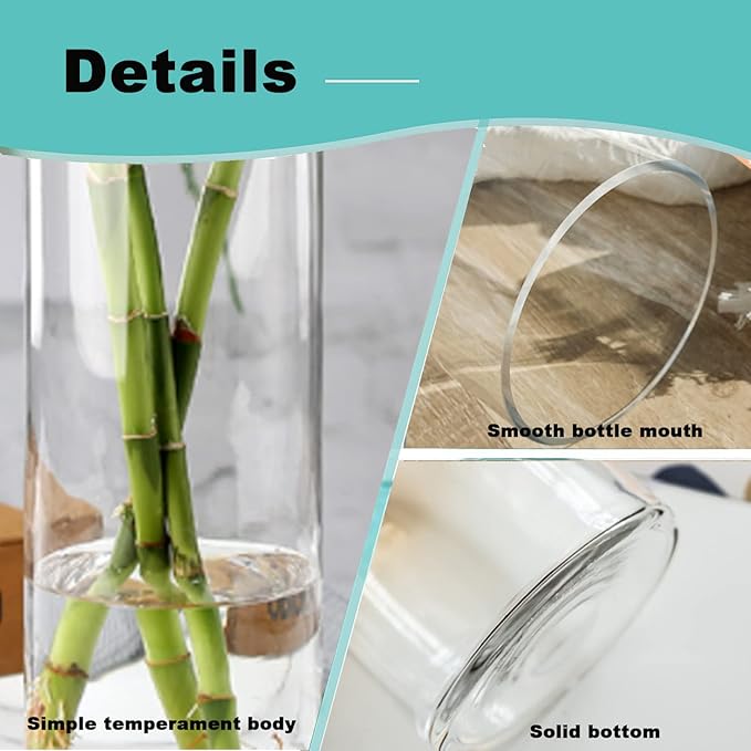 Cylinder Vase Bulk Clear Esmiome - Cylinder Vases for Centerpieces 4 Sets (16Pcs) Hurricane Floating Candle Holder, Glass Vases for Flowers, Decorative Centerpiece for Wedding, 4''+6''+8''+10''(High)