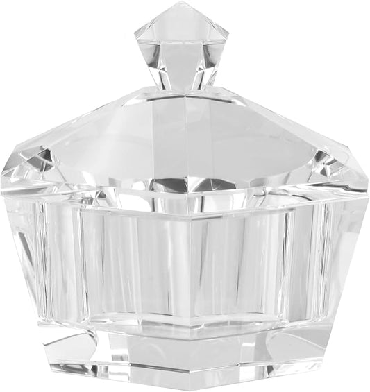 Makeup Storage Jars, Clear Crystal Candy Containers, Transparent Empty Storage Jar for Makeup, Loose Powder, Bath Salts, Vanity Organizer, Desk Decor for Rings