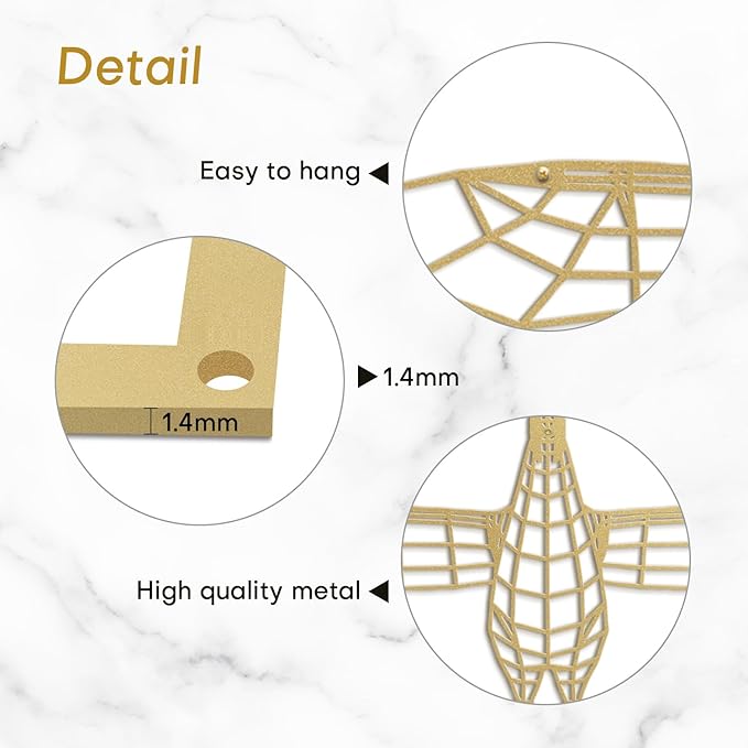 SIGNLEADER Metal Wall Art Decor Flying Bird Minimalist Modern Abstract Wall Sculpture Hangings Home Decoration for Living Room, Bedroom, Bathroom, Kitchen, Outdoor - 18" Gold