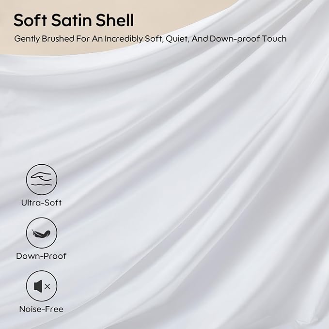 Swandream Goose Feather Down Fiber Pillows Standard Size Set of 2, Luxury 3-Chamber Pillows with Soft & Down-Proof Cover, Fluffy Plush Hotel Bed Pillows for Side, Back & Stomach Sleepers, 20"x26"