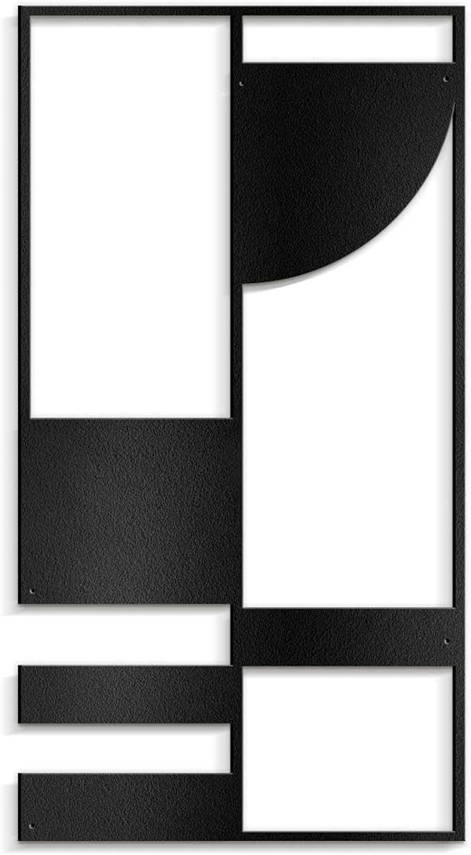 SIGNLEADER Metal Wall Decor Picasso Geometric Minimalist Modern Luxury Wall Sculpture Hangings 3D Statue Home Decoration for Living Room, Bedroom, Bathroom, Kitchen, Fireplace, Office - 18" Black