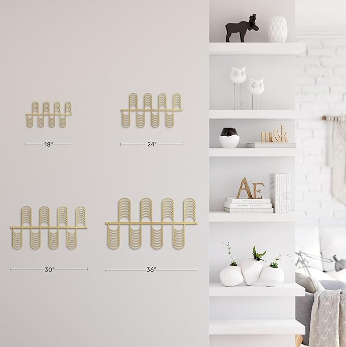 SIGNLEADER Metal Wall Decor Minimalist Modern Luxury Wall Sculpture Hangings 3D Statue Home Decoration for Living Room, Bedroom, Bathroom, Kitchen, Fireplace, Office - 24" Gold