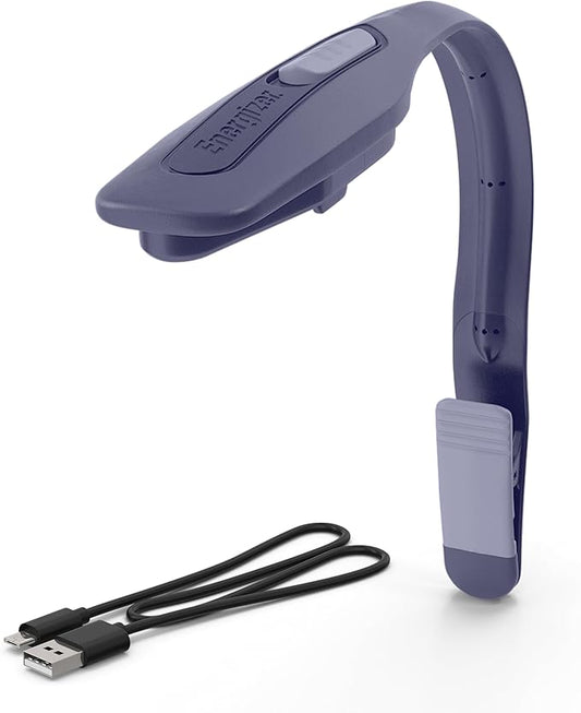 Energizer Flex-R LED Rechargeable Book Light for Reading in Bed, Reading Light with Warm LED Color, Long-Lasting and Lightweight,Purple