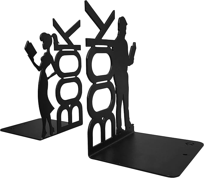 Book Metal Bookends,Decorative Bookends, Non Skid Book Ends, Book Stopper for Home/Office Decor/Shelves, Office Bookends, Library bookends, (7 Inch Tall)