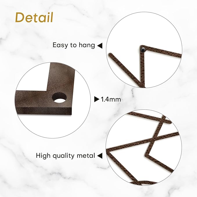 SIGNLEADER Metal Wall Decor Geometric Picasso Minimalist Modern Luxury Wall Sculpture Hangings 3D Statue Home Decoration for Living Room, Bedroom, Bathroom, Kitchen, Fireplace, Office - 18" Bronze