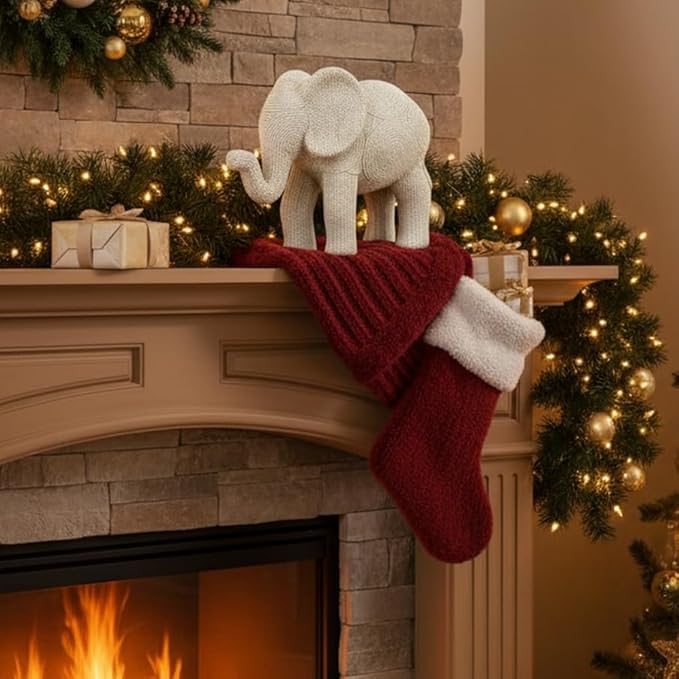 7-inch Resin Elephant Statue - Small Lucky Elephant Decor for Table & Living Room, Pair of Elephant Sculptures Home Decoration