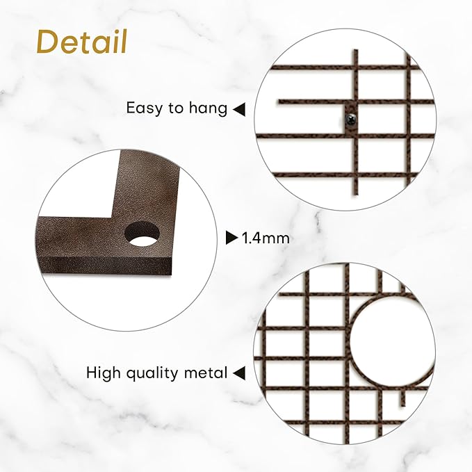 SIGNLEADER Metal Wall Decor Round Circle Abstract Minimalist Modern Luxury Wall Sculpture Hangings 3D Statue Home Decoration for Living Room, Bedroom, Bathroom, Kitchen, Fireplace, Office - 24" Bronze