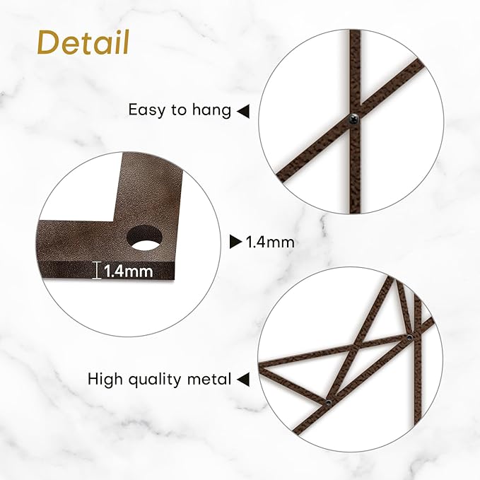 SIGNLEADER Metal Wall Decor Rectangles Composition Rectangles composition Minimalist Modern Luxury Wall Sculpture Hangings 3D Statue Home Decoration for Living Room, Bedroom, Bathroom, Kitchen, Fireplace, Office - 24" Bronze