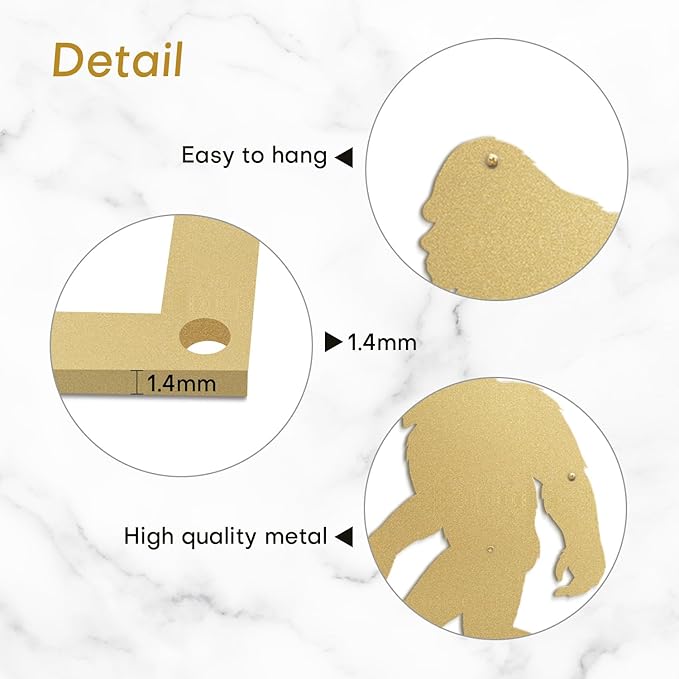 SIGNLEADER Metal Wall Art Decor Orangutan Walking Minimalist Modern Abstract Wall Sculpture Hangings Home Decoration for Living Room, Bedroom, Bathroom, Kitchen, Outdoor - 18" Gold