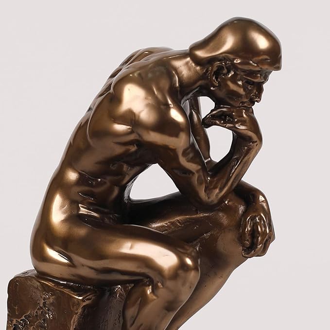 Magicsculp-The Thinker Statue in Premium Cold Cast Bronze 8.8Inch Museum Grade Collectible Figurine-(Medium-Ornaments)