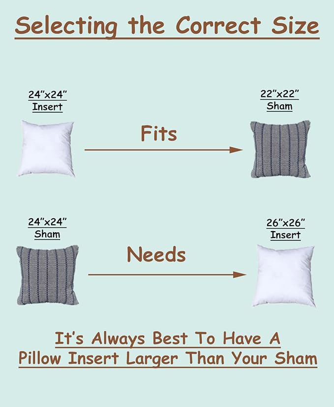Pillowflex Premium Polyester Throw Pillow Insert - 24x24 - Ultra Soft Square Throw Pillow, Couch Sham, Lumbar, Back, Sofa - Machine Washable - Decorative Accent Form - 1 Soft Pillow