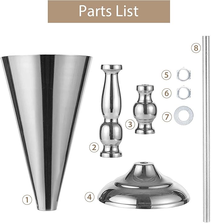 Sziqiqi Trumpet Floral Centerpiece Riser Stand for Wedding Reception Centerpieces Party Event Anniversary Birthday Decoration Flower Arrangement Pack of 2, Silver 16.5in