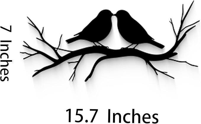 GlintHome Black Metal Wall Art Bird on Tree Branch Silhouette Bird Art Decor for Living Room Garden Bedroom Office Home Wall Decor