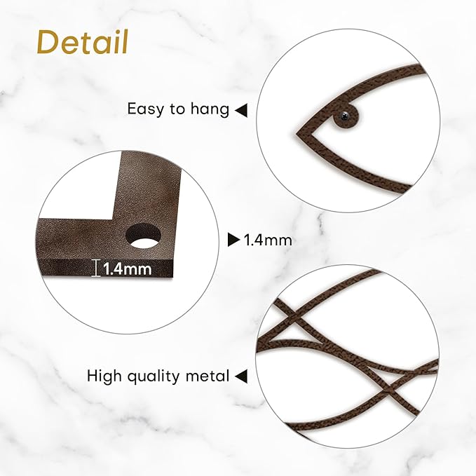 SIGNLEADER Metal Wall Art Decor Fish Minimalist Modern Abstract Wall Sculpture Hangings Home Decoration for Living Room, Bedroom, Bathroom, Kitchen, Outdoor - 18" Bronze