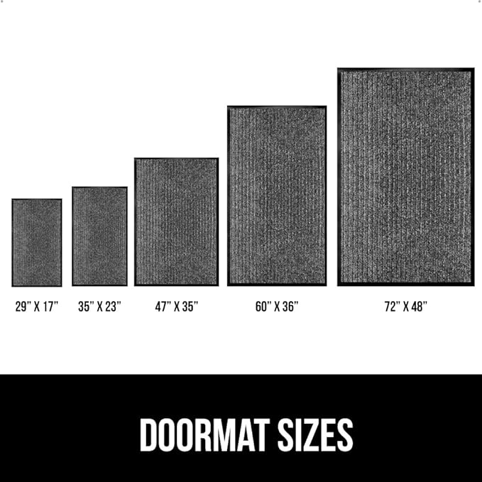 GORILLA GRIP Waterproof Traffic Guard Door Mat, Heavy Duty Entryway Mats, Strong Backing Commercial Utility Rugs for Office Hallway, Garage Floor and Home, Low Profile Carpet, 29x17, Light Gray
