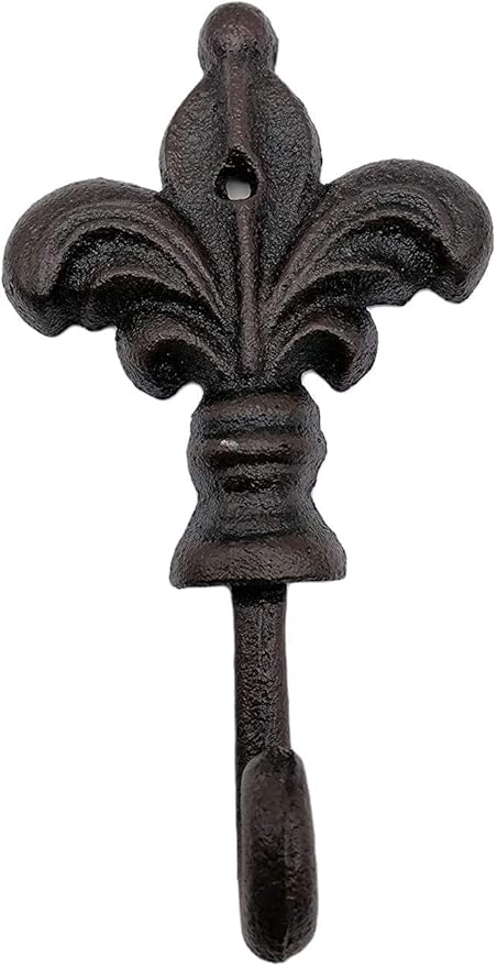 Comfy Hour Antique and Vintage Collection Cast Iron FDL Decorative Single Key Coat Hook Wall Hanger, Color Black