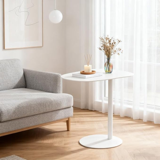 C Shaped Side Table End Coffee Tables, Aesthetics Minimalist Accent Tables, Multifunction Oval Metal Side Tables for Living Room Bedroom Sofa Balcony Couch Patio Yard Garden Indoor & Outdoor