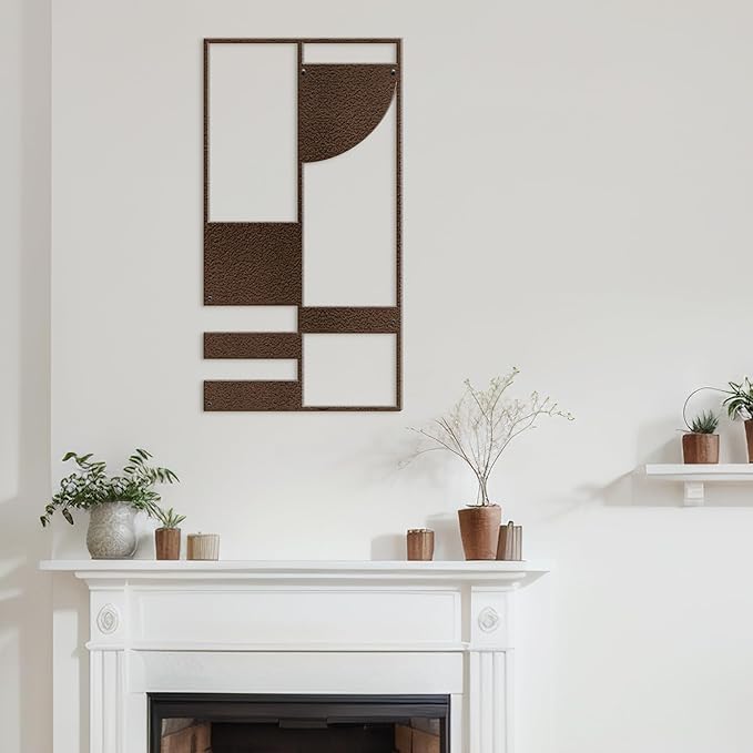 SIGNLEADER Metal Wall Decor Picasso Geometric Minimalist Modern Luxury Wall Sculpture Hangings 3D Statue Home Decoration for Living Room, Bedroom, Bathroom, Kitchen, Fireplace, Office - 24" Bronze