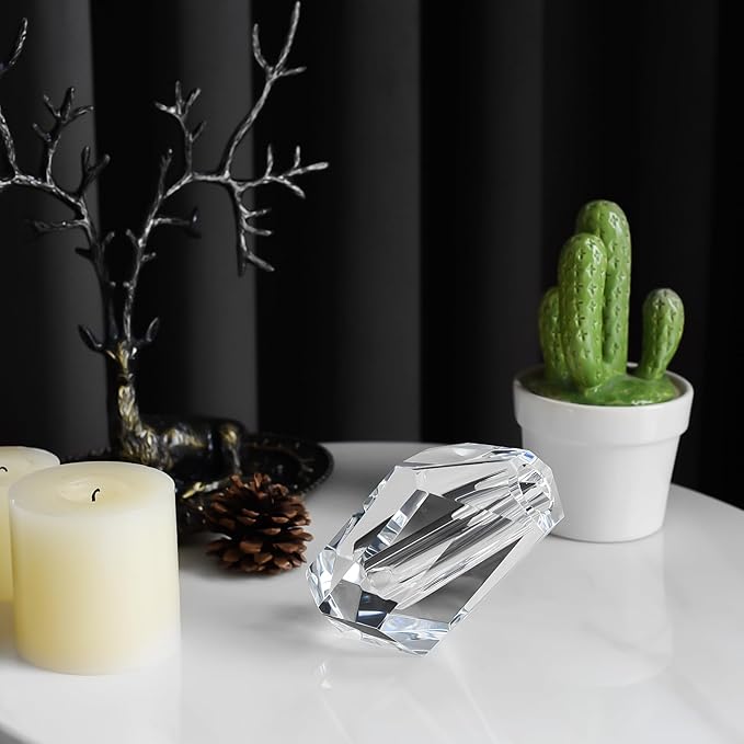 Crystal Vase, Premium Clear Flower Vase, Wedding & Anniversary Centerpiece, Handcrafted Diamond Facets, Home Decor