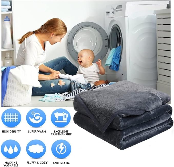 Soft California King Blanket Warm Fuzzy Microplush Lightweight Thermal Fleece Blankets for Couch Bed Sofa,102X108Inch,Dark Grey