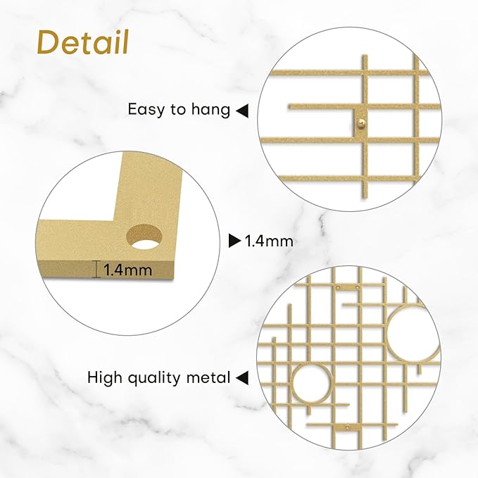 SIGNLEADER Metal Wall Decor Round Circle Abstract Minimalist Modern Luxury Wall Sculpture Hangings 3D Statue Home Decoration for Living Room, Bedroom, Bathroom, Kitchen, Fireplace, Office - 18" Gold