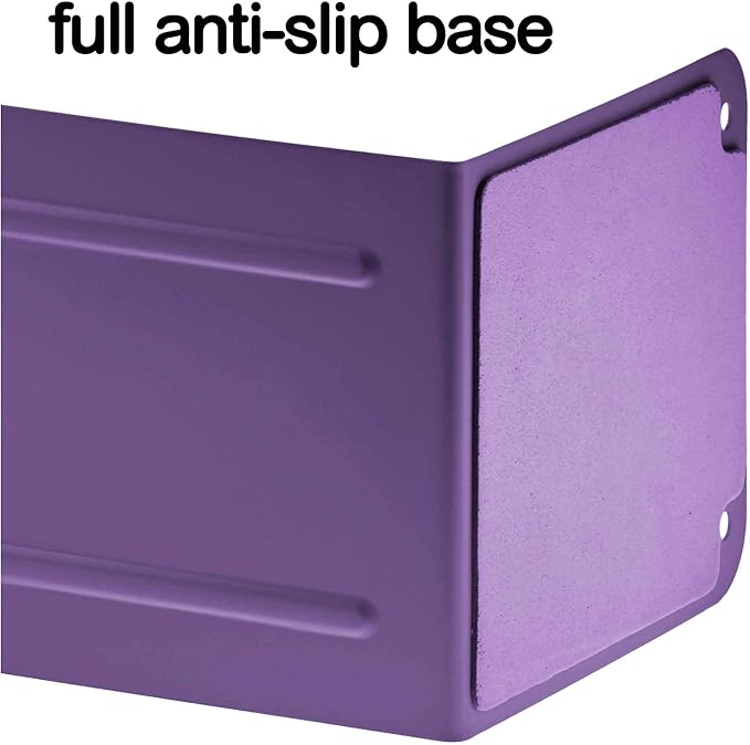 Acrimet Metal Bookends, Jumbo Size 9" H x 4" W x 4-1/2" D, Non-Skid Book Stand for Shelves, Heavy Duty Book Stopper, Purple, 1 Pair