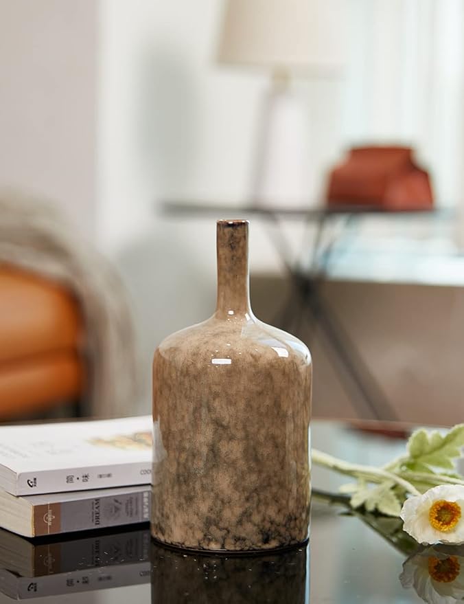 HAUCOZE Ceramic Decorative Vase Modern Decor Statue Table Centerpiece Sculpture Gifts 8.0inch