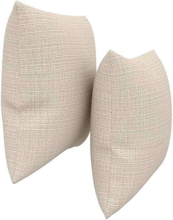 Covers & All Sunbrella Indoor/Outdoor Throw Pillows, Square Throw Pillows Inserts with Covers Set of 2 (Echo Ash, 16x16)
