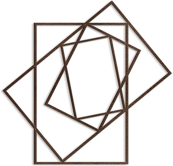 SIGNLEADER Metal Wall Decor Rectangles Composition Rectangles composition Minimalist Modern Luxury Wall Sculpture Hangings 3D Statue Home Decoration for Living Room, Bedroom, Bathroom, Kitchen, Fireplace, Office - 18" Bronze