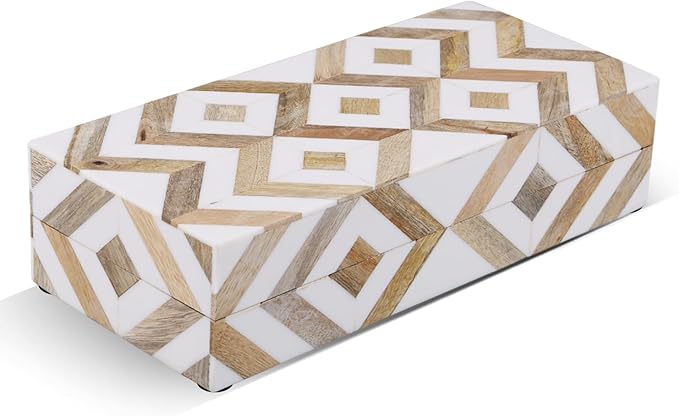 Handicrafts Home Decorative Organizer Box 10x5 – Large Keepsake Box with Lid, Modern Decorative Storage Box, Bohemian Coffee Table Décor, Jewelry & Memory Box, Decorative Accent Box for Home Décor