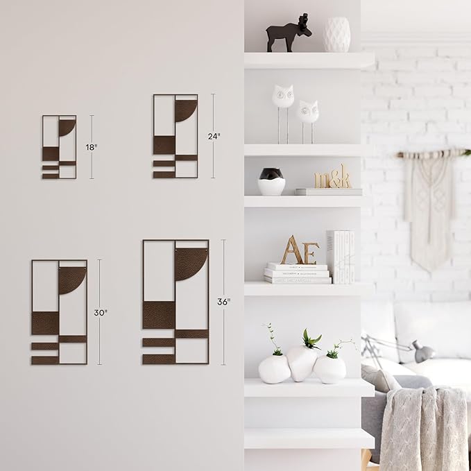 SIGNLEADER Metal Wall Decor Picasso Geometric Minimalist Modern Luxury Wall Sculpture Hangings 3D Statue Home Decoration for Living Room, Bedroom, Bathroom, Kitchen, Fireplace, Office - 18" Bronze