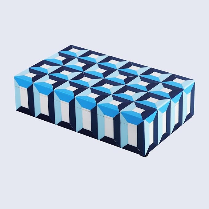 Handicrafts Home Decorative Storage Box 10x6 – Remote Organizer Box with Lid, Modern Decorative Keepsake Box, Boho Shelf Décor, Memory Box for Photos or Letters, Decorative Box for Table Décor