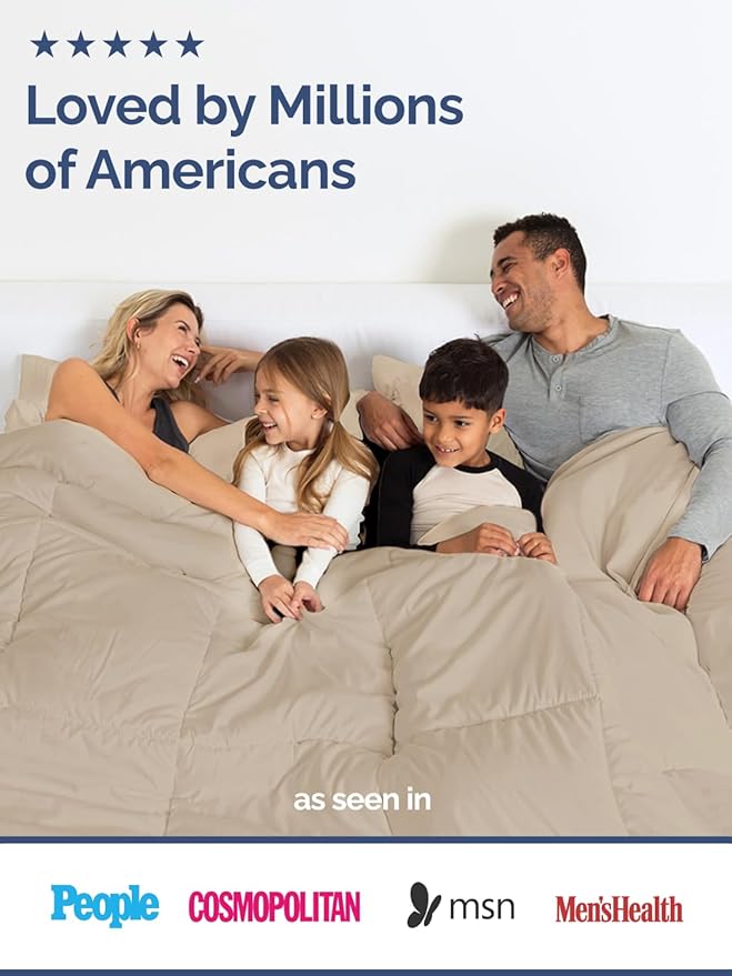 CGK Unlimited Twin Size, Cream Alternative Down Comforter - Warm and Lightweight - Luxury and Breathable Hotel Quality - All Season Fluffy and Cozy Oversized Cooling Microfiber Duvet Comforter