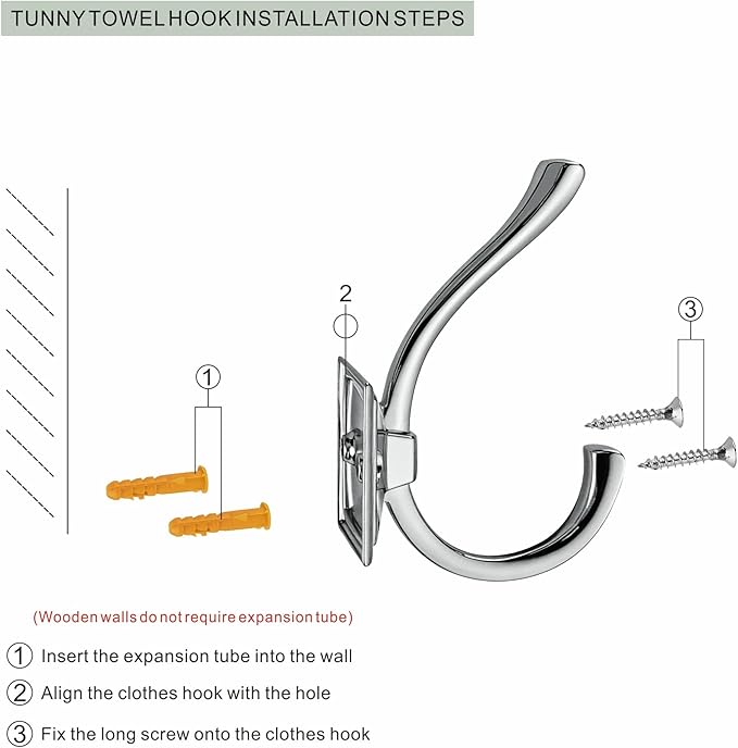 TUNNY 5 Pack Antique Design Wall Hanging Coat Hooks - Polished Chrome Coat Hooks Towel Hook for Entry Shoe Cabinet, Wardrobe Bathroom Bedroom Furniture Hardware