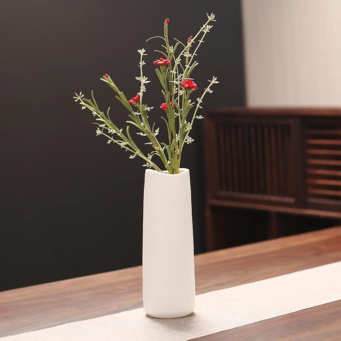 Ceramic Vases - Nordic Minimalism Style Decoration, Elegant Vase for Mantel, Table, Living Room Decoration, White Modern Geometric Decorative Flowers Vases for Home Decor