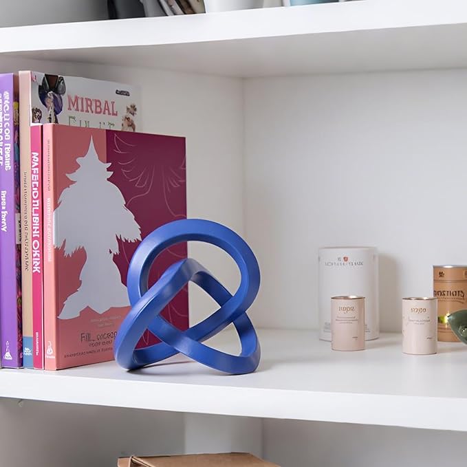 Navy Blue Knot Decor for Coffee Table Book,Chain Link Decor for Bookshelf Entry Table TV Stand,Knot Sculpture for Home Living Room,Accent Decoracions para sala,adornos para sala Modernos