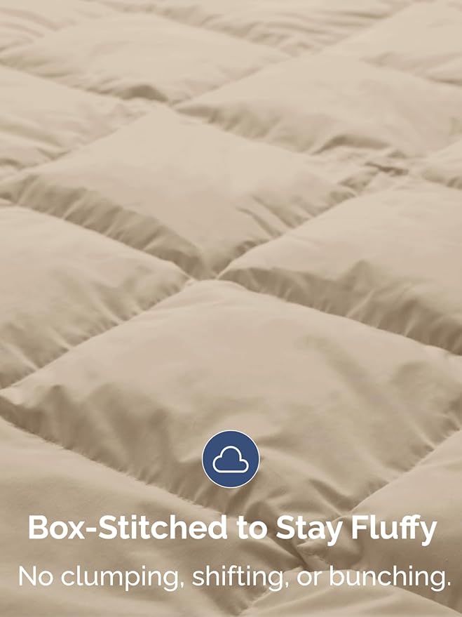 CGK Unlimited Twin Size, Cream Alternative Down Comforter - Warm and Lightweight - Luxury and Breathable Hotel Quality - All Season Fluffy and Cozy Oversized Cooling Microfiber Duvet Comforter