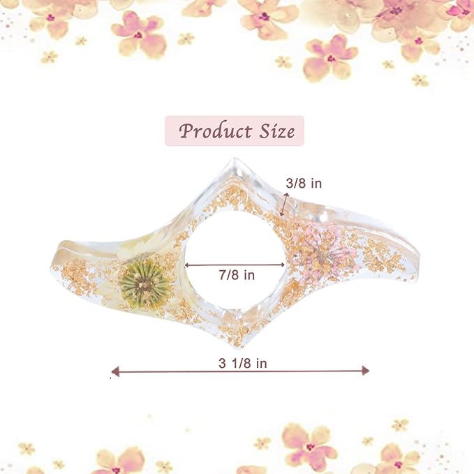 Rohuis Book Page Holder for Reading, 4Pcs Dried Flower Resin Thumb Saver and Transparent Bookmarks with Tassels, Book Accessories for Reading Lovers, Gift for Bookworm, Student, Teacher